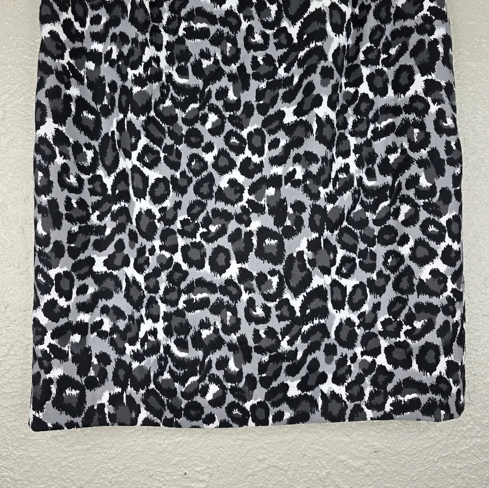 Michael Kors Womens Leopard‎ Animal Print Lined Pencil Skirt Buckle Slit Size 8